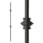 Steel Tube Spindles - 1/2 in. Square Series With Dowel Top - Double Collar