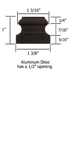 1/2" Square Aluminum Standard Base Boots