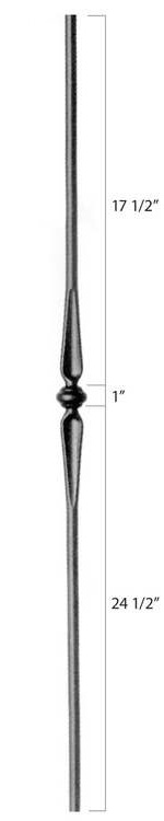 Steel Tube Spindles - 9/16" Round Series - Single Collar